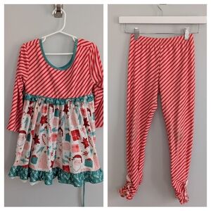 Girls Cheeky Plum Christmas Comfy Set 8 Santa Candy Cane